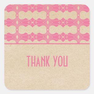 Pink Art Deco Border Danke Stickers