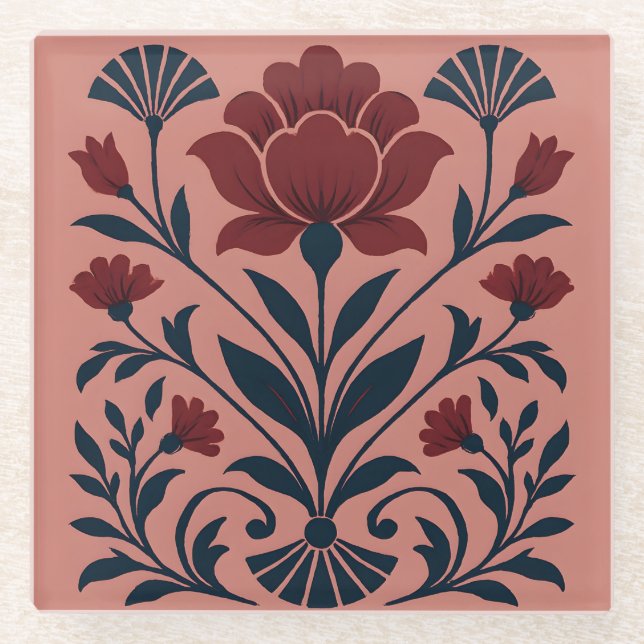 Pink Art Deco Untersetzer (Vorderseite)