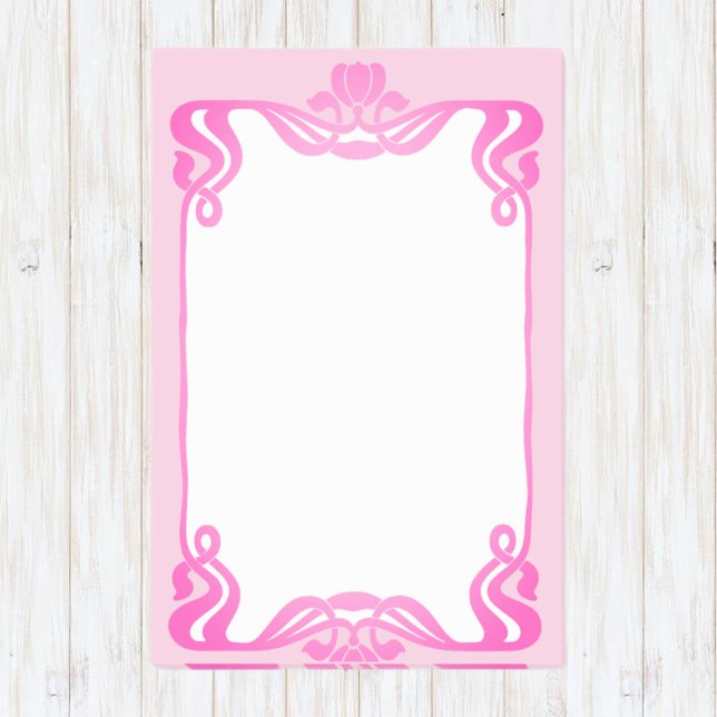 Pink Art Nouveau Border Post-it Klebezettel (Von Creator hochgeladen)