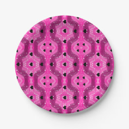 Pink art pop culture black heart pappteller