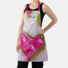Pink Artistic Hearts Chalk Handgemalt Schürze