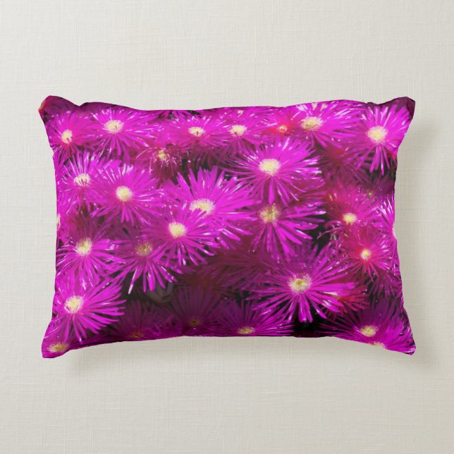 Pink-Aster-Blume Zierkissen (Vorderseite)