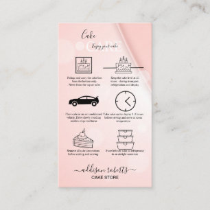 Pink-Ästhetik-Cake-Care-Visitenkarte Visitenkarte