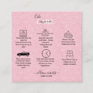 Pink-Ästhetik-Cake-Platz-Visitenkarte Quadratische Visitenkarte