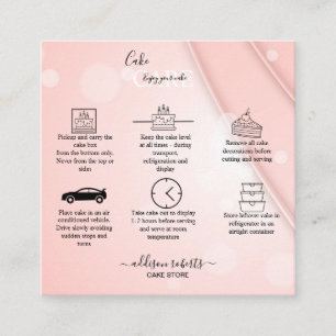 Pink-Ästhetik-Cake-Platz-Visitenkarte Quadratische Visitenkarte