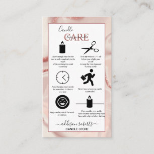 Pink-ästhetische Candle Care-Visitenkarte Visitenkarte