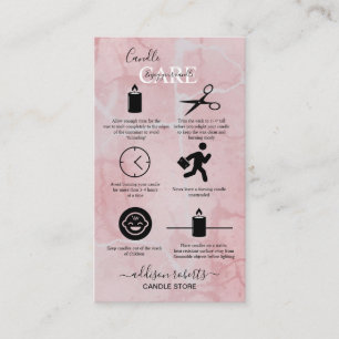 Pink-ästhetische Candle Care-Visitenkarte Visitenkarte