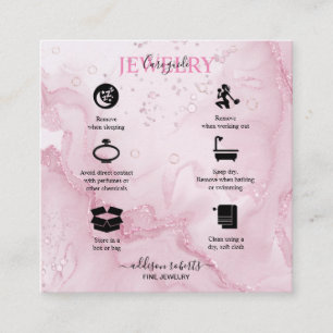 Pink Ästhetische Juwelenpflege Quadratische Visitenkarte