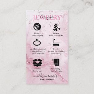 Pink-ästhetische Juwelierpflegekarte Visitenkarte