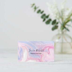 Pink-ästhetische Marmorkarte Glitzer Business Card Visitenkarte
