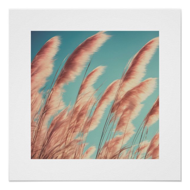 Pink Ästhetische Pampas Poster (Vorderseite)