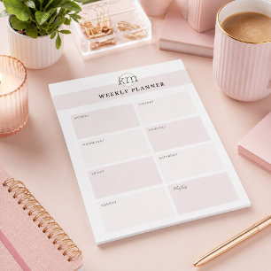 Pink Ästhetischer Beruflicher Wochenplaner Notizblock
