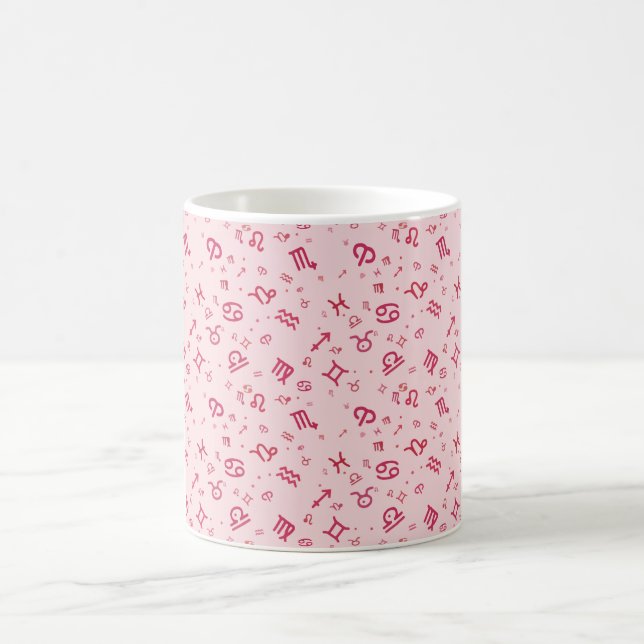 Pink Astrologie Sternzeichen  Kaffeetasse (Mittel)
