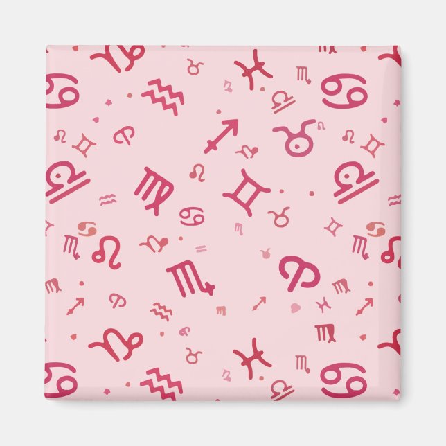 Pink Astrologie Sternzeichen  Magnet (Vorne)