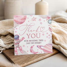 Pink Astronaut 1st Birthday Favor Tags Geschenkanhänger