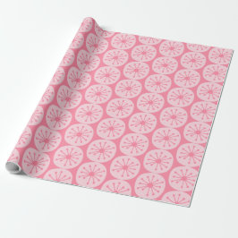 Pink Atomdots Mitteljahrhundert Modernes Muster in Geschenkpapier