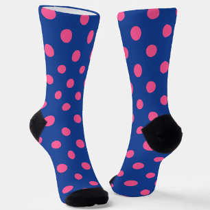 Pink auf Blue Polka Dots Design Socken