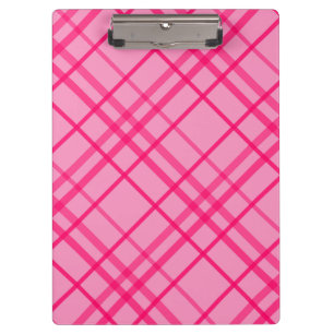Pink auf rosa Tartan Kariertes Muster Klemmbrett