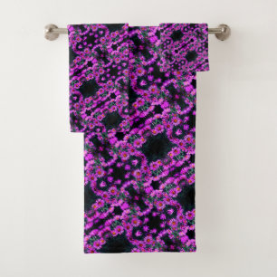 Pink Autumn Aster Flowers Abstrait Art Motif