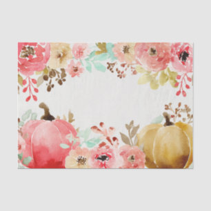 Pink Autumn Pumpkins und Blume Fall Decoupage Seidenpapier