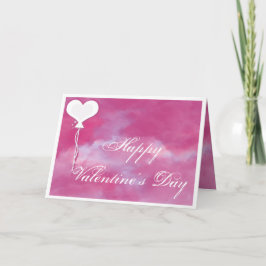 Pink avec Ballons de Coeur Blanc Carte Saint Valen