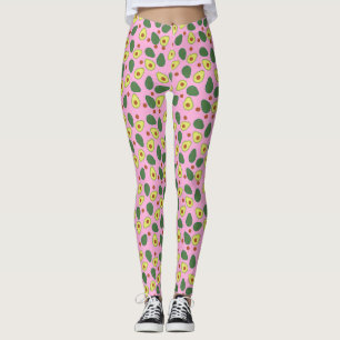 Pink Avocado Print Modern Pattern Yogym-Yoga-Kit Leggings