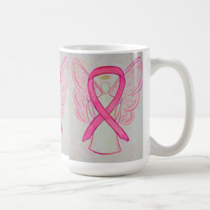 Pink Awareness Ruban Angel Art Mug