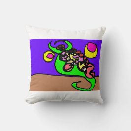 Pink axolotl art kissen