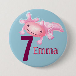 Pink Axolotl Button