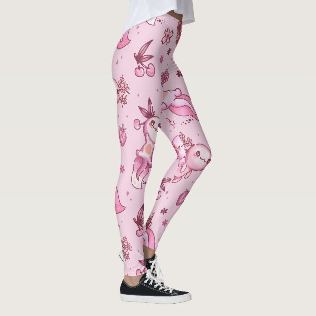 Pink Axolotls Muster Leggings (Rechts)