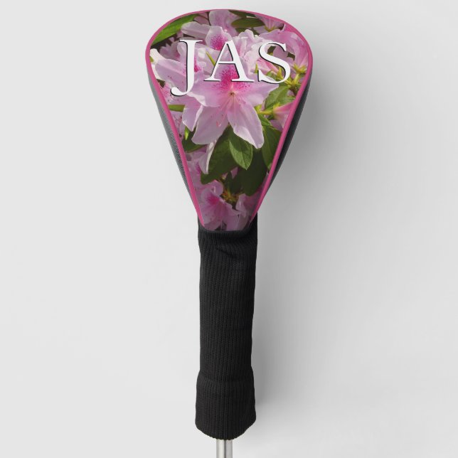Pink Azalea Bush Frühjahr Floral Golf Headcover (Vorderseite)