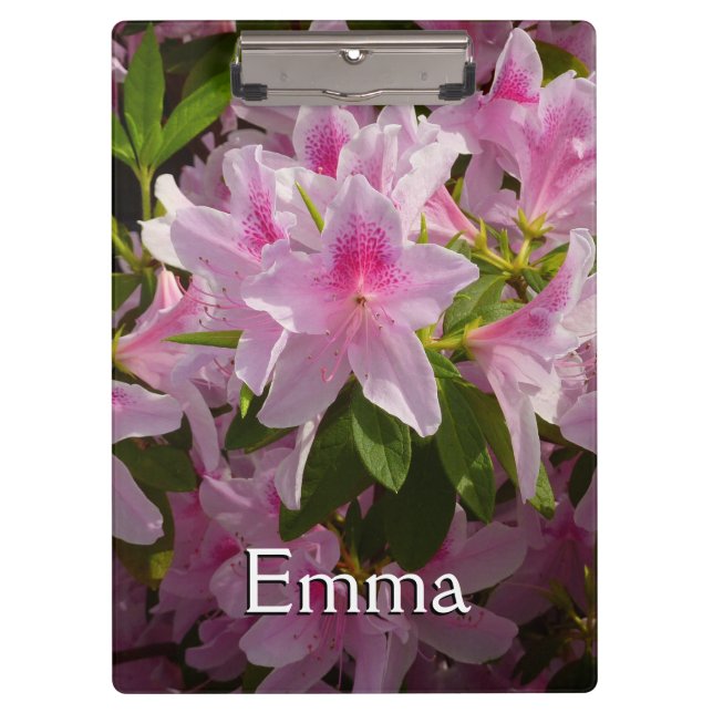 Pink Azalea Bush Frühjahr Floral Klemmbrett (Vorderseite)