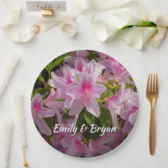 Pink Azalea Bush Frühjahr Floral Pappteller (Hochzeit)