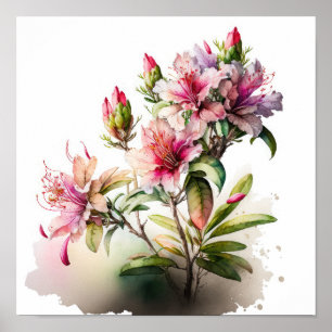 Pink Azalea Flowers Art Imprimer Poster