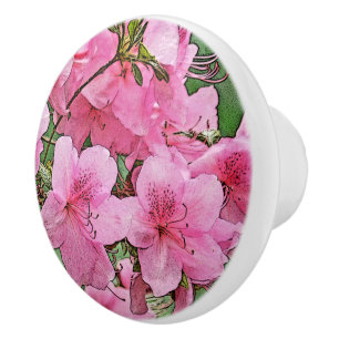 PINK AZALEAS KERAMIK PULL/KNOB KERAMIK KNOB KERAMIKKNAUF