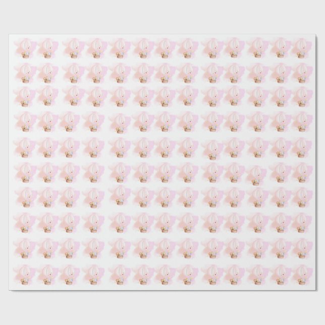 Pink Baby Animal Safari rasend hoch Geschenkpapier (Flach)