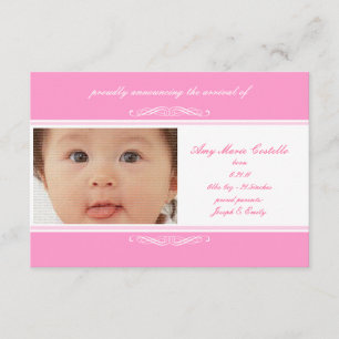 Pink Baby Announctions Cards Ankündigung