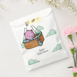 Pink Baby Bear in Hot Air Ballon Babydusche Geschenktütchen