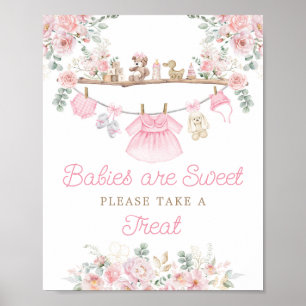 Pink Baby Bekleidung Babys sind süßes Tischschild Poster