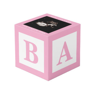 Pink Baby Block Sonogram Pregnancy Keepake Foto Würfel