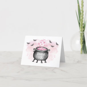 Pink Baby braut Halloween Babydusche Dankeskarte