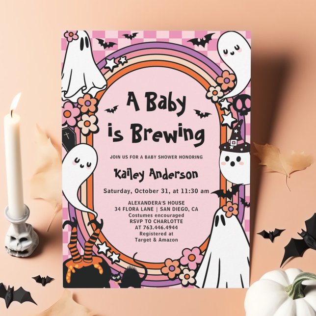 Pink Baby braut Halloween Babydusche Einladung (Von Creator hochgeladen)
