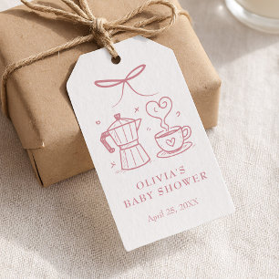 Pink Baby braut Kaffee Favor Tag Geschenkanhänger