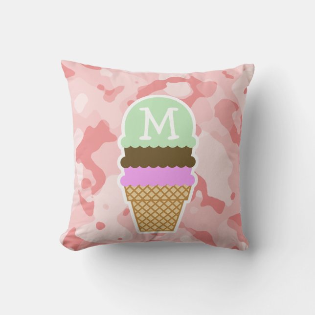 Pink-Baby-Camouflage; Eiscreme Kissen (Vorderseite)