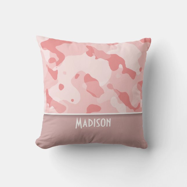 Pink-Baby-Camouflage; Personalisiert Kissen (Vorderseite)