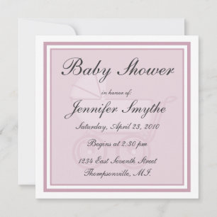  Pink Baby Carriage Baby Shower Einladung