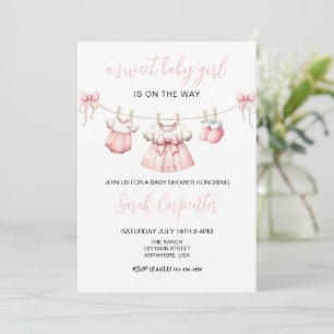 Pink Baby Clothes Girl Baby Dusche Einladung