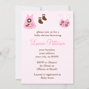 Pink Baby Clothes Girl Babydusche Einladung