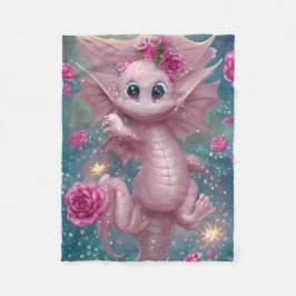 Pink Baby Dragon Fleecedecke