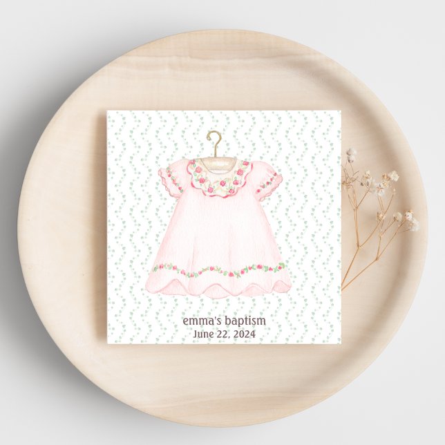 Pink Baby Dress Taufe Papier Napkin Serviette (Von Creator hochgeladen)